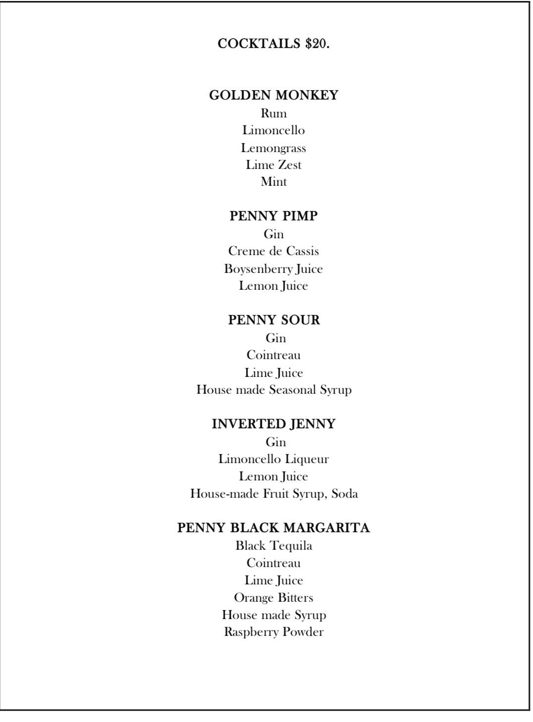 Penny Black Wine Bar
